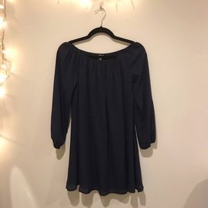 Off the Shoulder Navy Dress